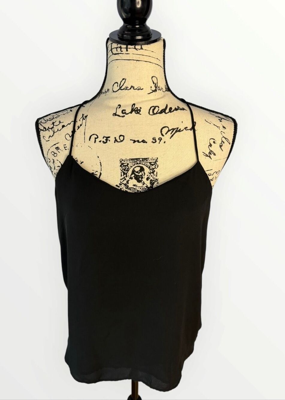 LOFT Outlet Black High Neck Cami Tank Top XS Spaghetti Strap Layering Cami